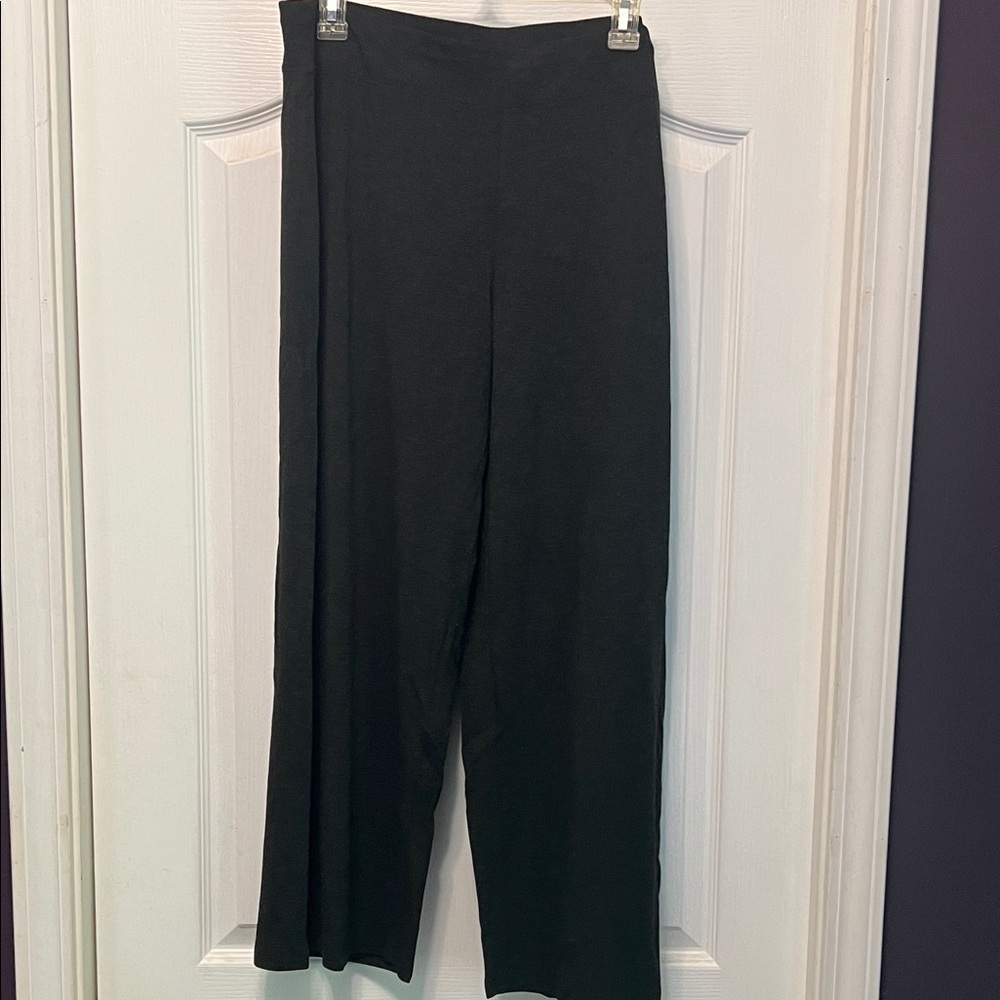 Eileen Fisher Charcoal Wide Leg Cropped Pant